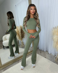 Darcy Two Piece Gym Set- Khaki