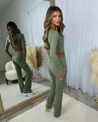 Darcy Two Piece Gym Set- Khaki