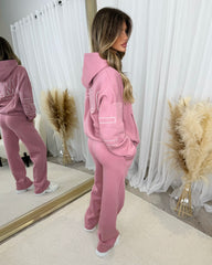 Clara 'GLAMDOLL' Embroidery Outline Detail Back Design Hoodie - Blush Pink