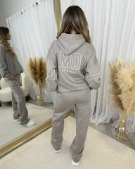 Ada Plain Fleece Lined Straight Leg Joggers - Dove Grey